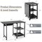 6 Universal Wheels Folding Computer Desk with 2-tier Open Storage Shelves